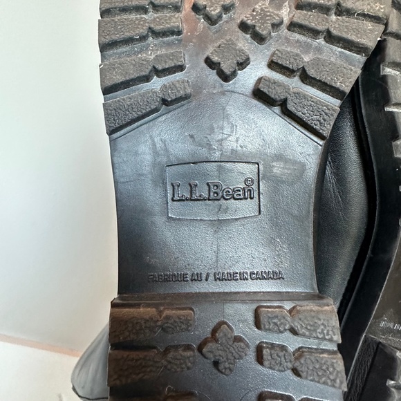 LL Bean Black Genuine Leather Knee High Riding Boots - Picture 8 of 8